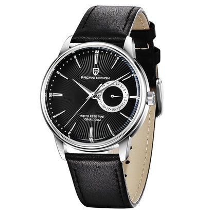 Fashionable PU Leather Strap Men's Quartz Watch