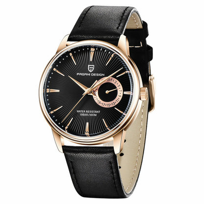 Fashionable PU Leather Strap Men's Quartz Watch