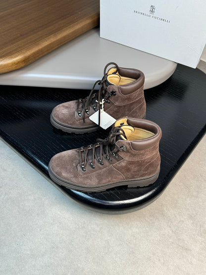 Brunello Cucinelli Premium Suede Leather Luxury Boots