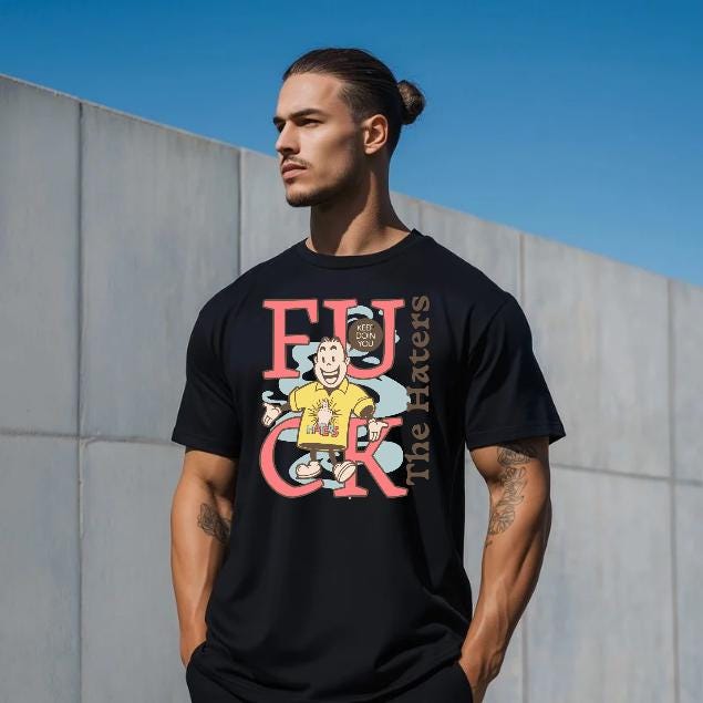 F*ck The Haters T-Shirt for Men - Motivational Fitness Shirt, Bodybuilding & Weightlifting Gym Tee, Exercise Gift